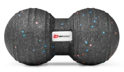 Zestaw dużych piłeczek do masażu+roller czarno-niebieski