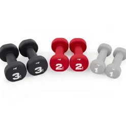 Zestaw hantli fitness okrągłych ze stojakiem 12 kg