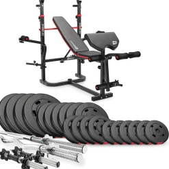 Zestaw kulturystyczny Premium 105kg z ławką hs-1065