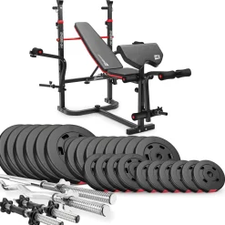Zestaw kulturystyczny Premium 135kg z ławką hs-1065