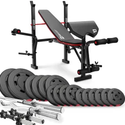 Zestaw kulturystyczny Premium 75kg z ławką HS-1055