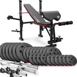 Zestaw kulturystyczny Premium 135kg z ławką hs-1055