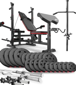 Zestaw kulturystyczny Premium 105kg z ławką hs-1075