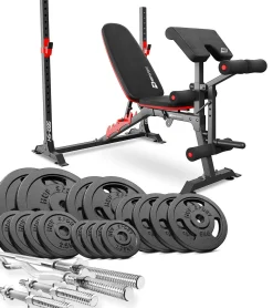 Zestaw kulturystyczny Strong 116kg z ławką HS-1095