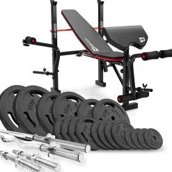 Zestaw kulturystyczny Strong 146kg z ławką HS-1055